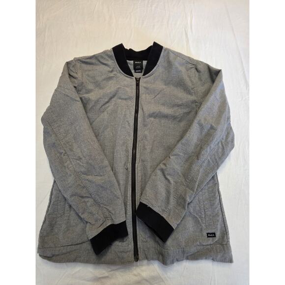 RVCA Men's Size Large Grey Zippered Baseball Style Jacket - Picture 1 of 6